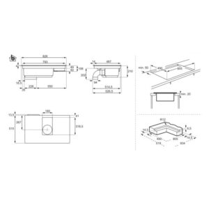 Индукционная варочная панель AEG IDE84244IB Размеры