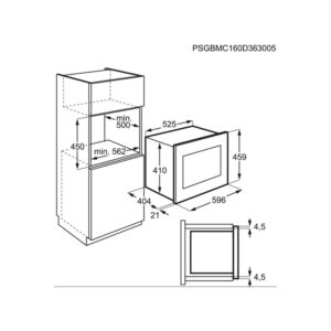 Микроволновка AEG MBE2658DEM Размеры