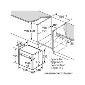 Духовой шкаф Neff B15FS22N0 Размеры