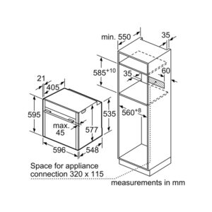 Духовой шкаф Neff B15FS22N0 Размеры