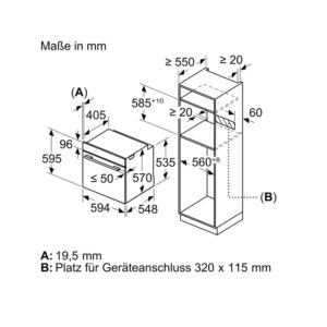 Духовой шкаф Neff B2ACH7AH0 Размеры