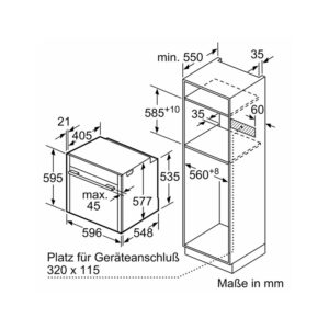 Духовой шкаф Neff B45FS24N0 Размеры
