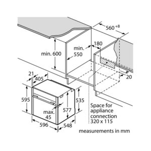 Духовой шкаф Neff B47FS26G0 Размеры