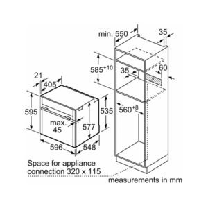 Духовой шкаф Neff B47FS26G0 Размеры