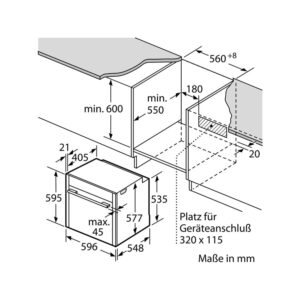 Духовой шкаф Neff B55VR22N0 Размеры