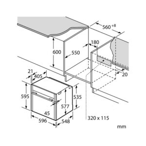 Духовой шкаф Neff B57CS28G0 Размеры