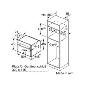 Микроволновая печь Neff C15MR02N0 Размеры