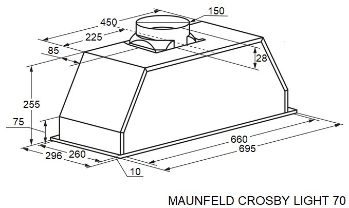 Кухонная вытяжка MAUNFELD Crosby Light 70 нержавеющая сталь — изображение 9