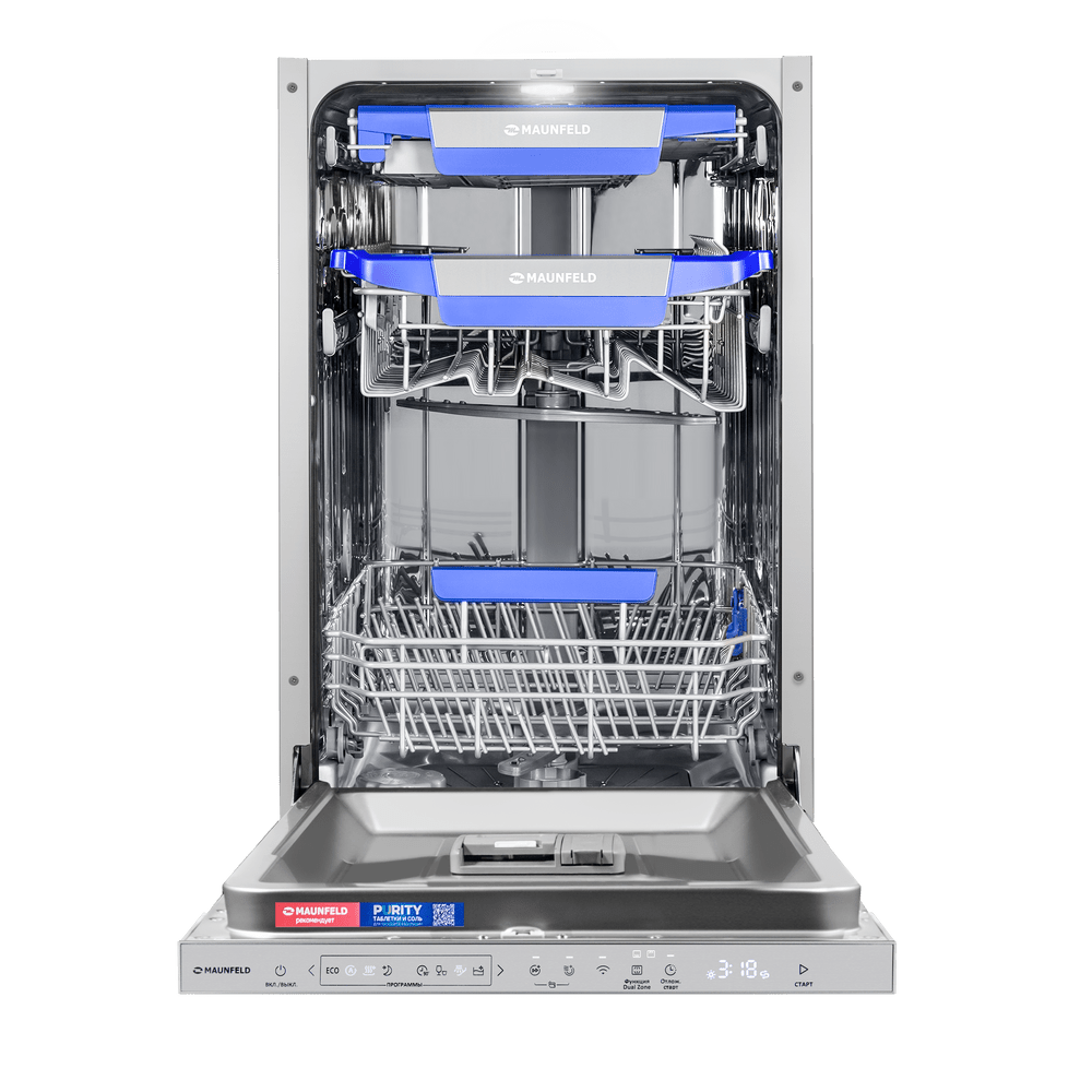 Встраиваемая посудомоечная машина Maunfeld MLP45330T Smart Beam Inverter Wi-Fi — изображение 4